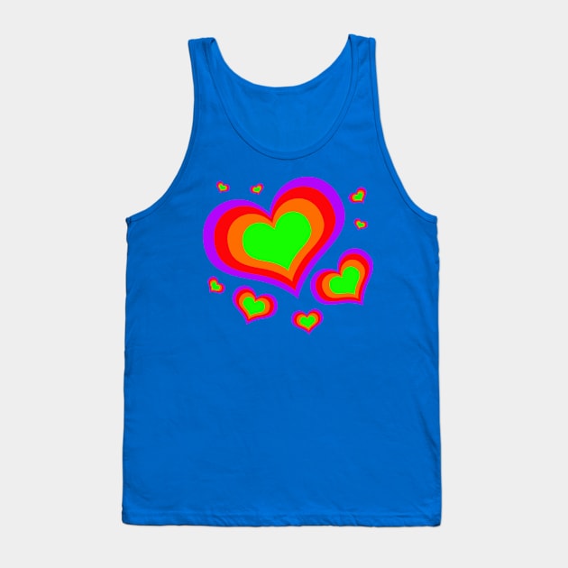 Colorful hearts Tank Top by letnothingstopyou